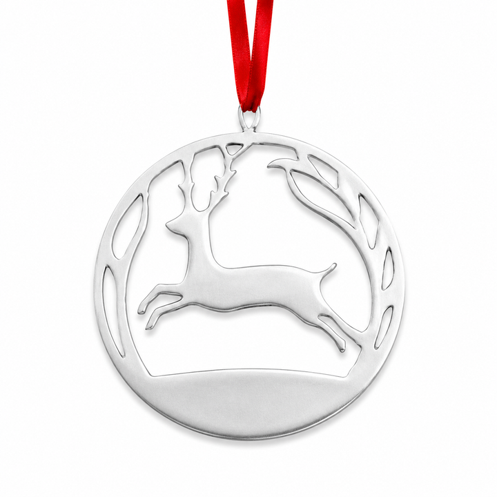 Leaping Stag Pewter Ornament