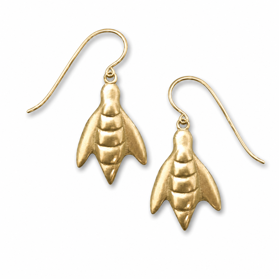 Gold Honey Bee Earrings