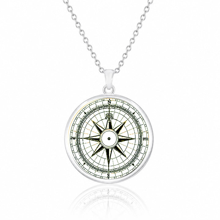 Pro Arte White Compass Small Silver Pendant
