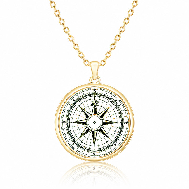 Pro Arte White Compass Small Gold Pendant