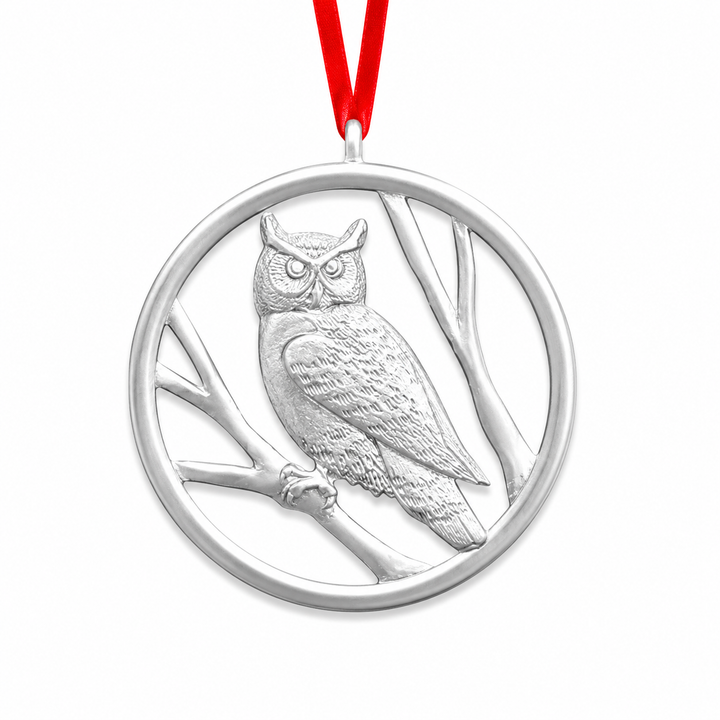 Owl Pewter Ornament