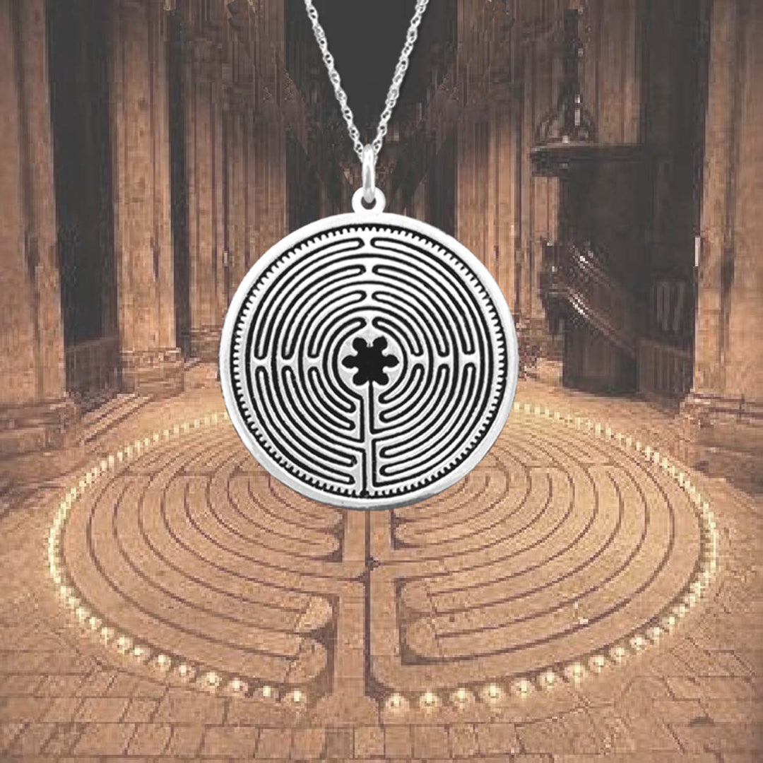 Pewter Chartres Labyrinth Small Pendant