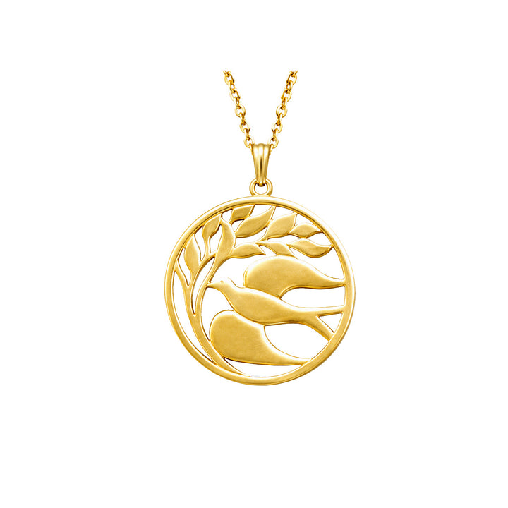 Gold Elusive Dove Small Pendant