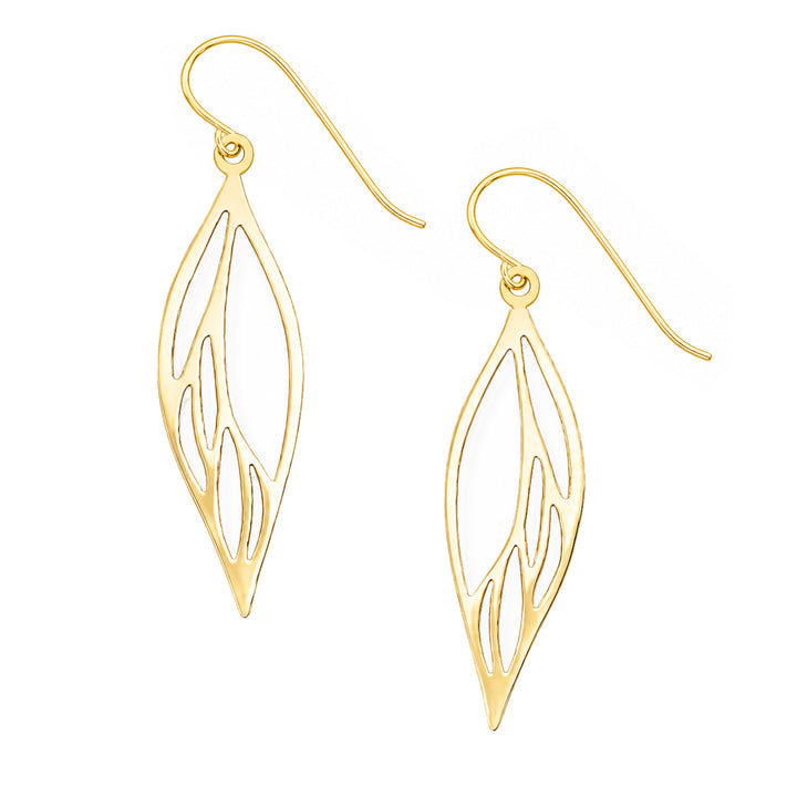 Gold Nouveau Leaf Earrings