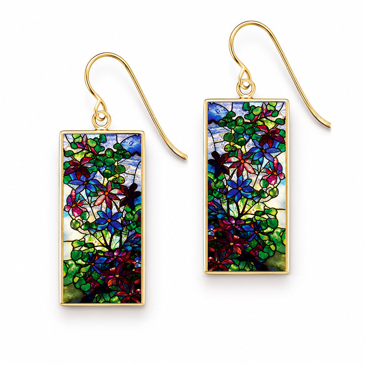 Pro Arte Tiffany Window Gold Earrings