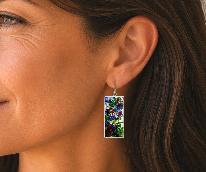 Pro Arte Tiffany Window Silver Earrings