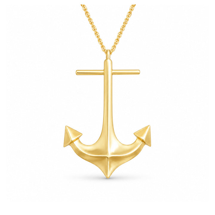 Gold Anchor Large Pendant