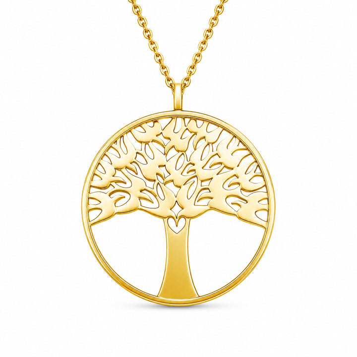 Gold Arbor Vitae Tree of Life Large Pendant