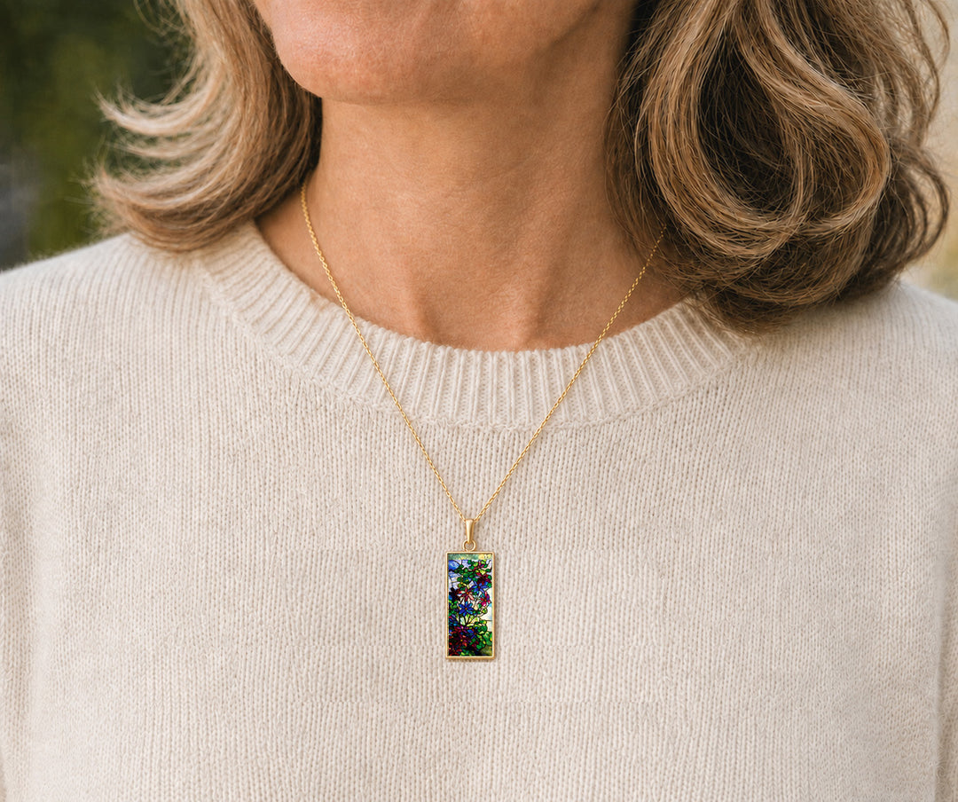 Pro Arte Tiffany Window Small Gold Pendant