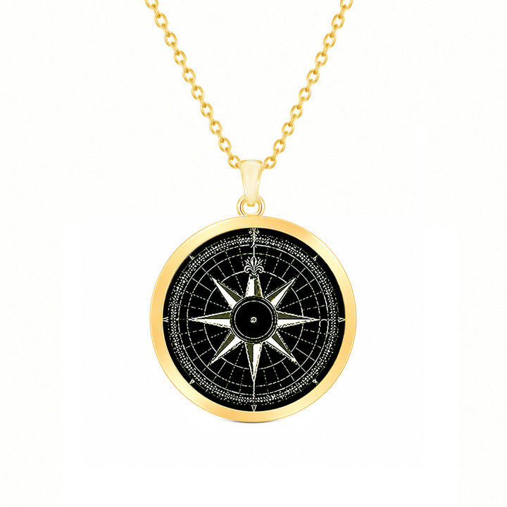 Pro Arte Blue Compass Small Gold Pendant