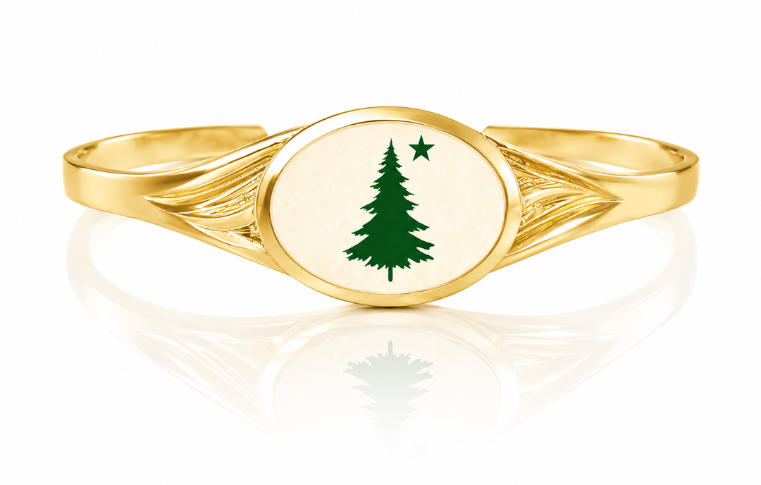 First Maine Flag Gold Plated Bracelet