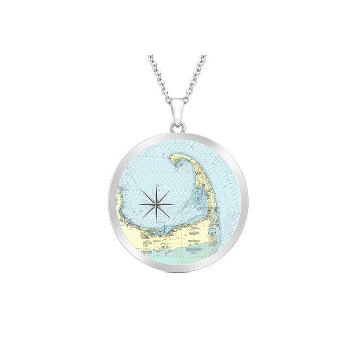 Chart Cape Cod Small Silver Pendant