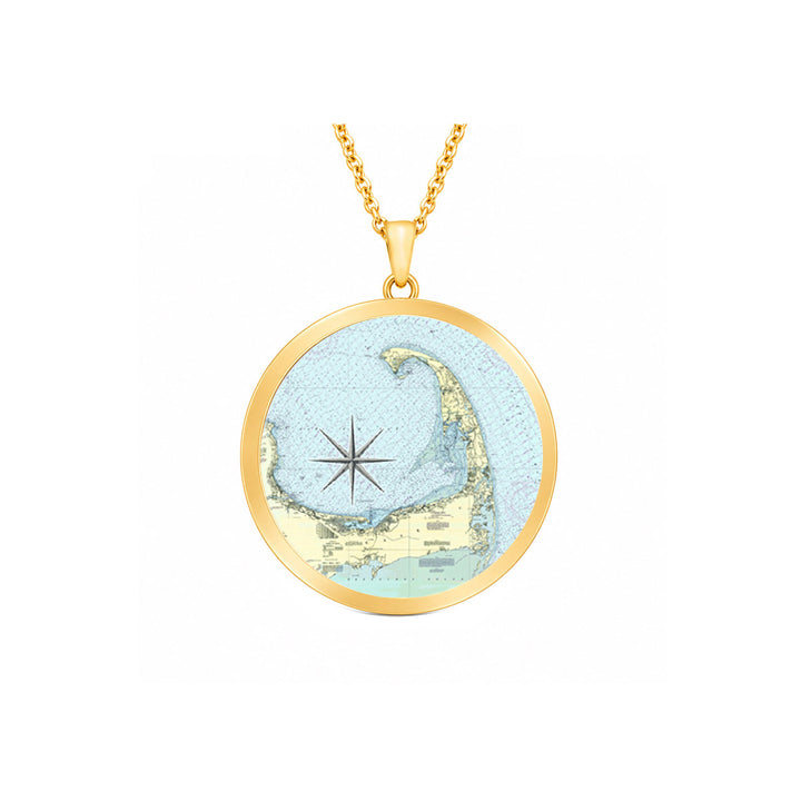Chart Cape Cod Small Gold Pendant