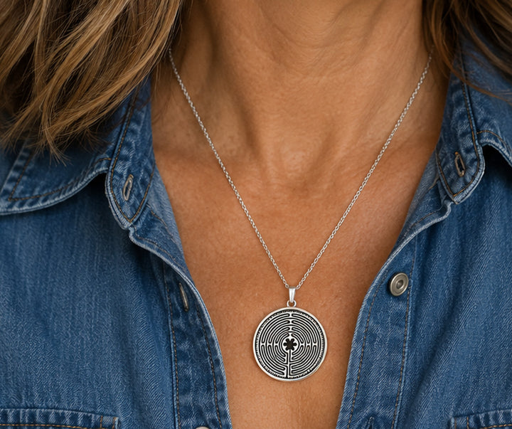 Pewter Chartres Labyrinth Pendant
