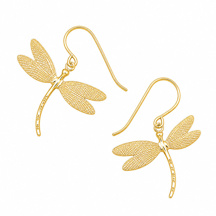 Gold Dragonfly Earrings