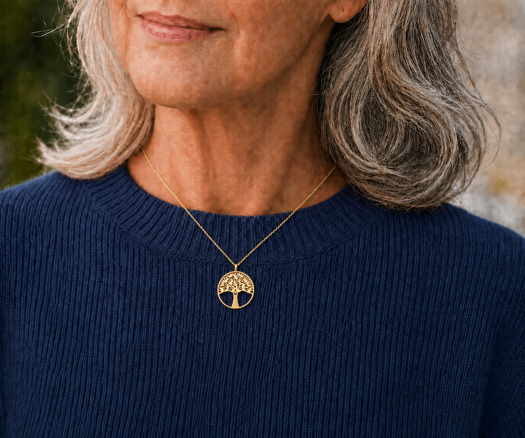 Gold Arbor Vitae Tree of Life Small Pendant