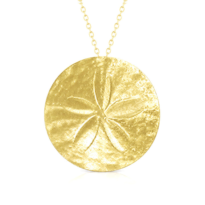 Gold Sand Dollar Large Pendant