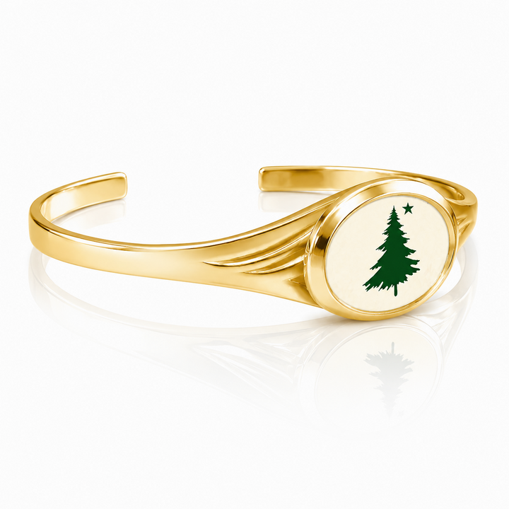 First Maine Flag Gold Plated Bracelet