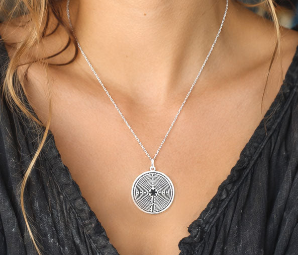 Pewter Chartres Labyrinth Pendant