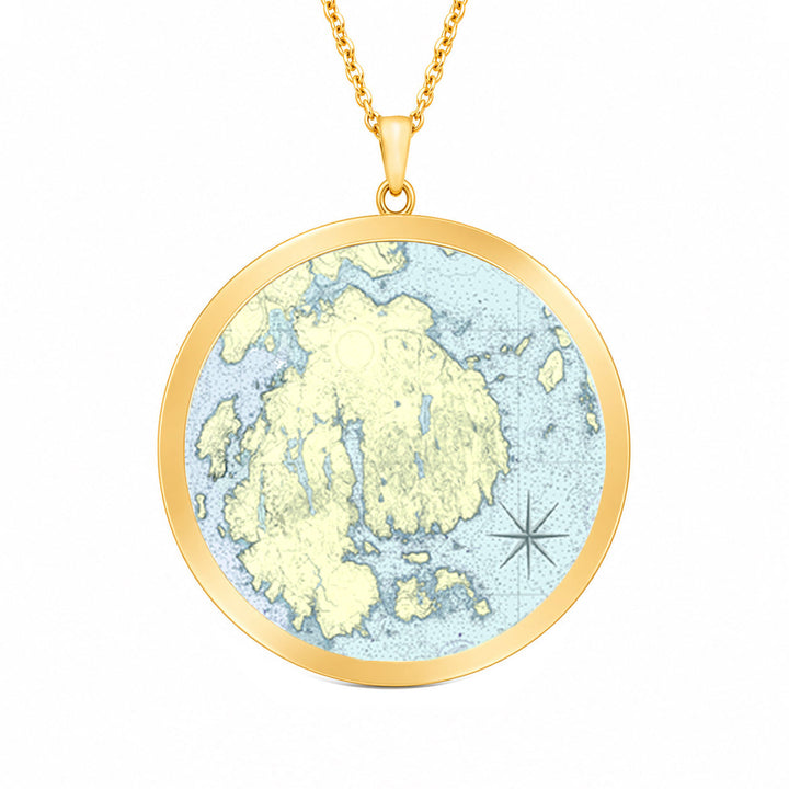 Chart Acadia Large Gold Pendant