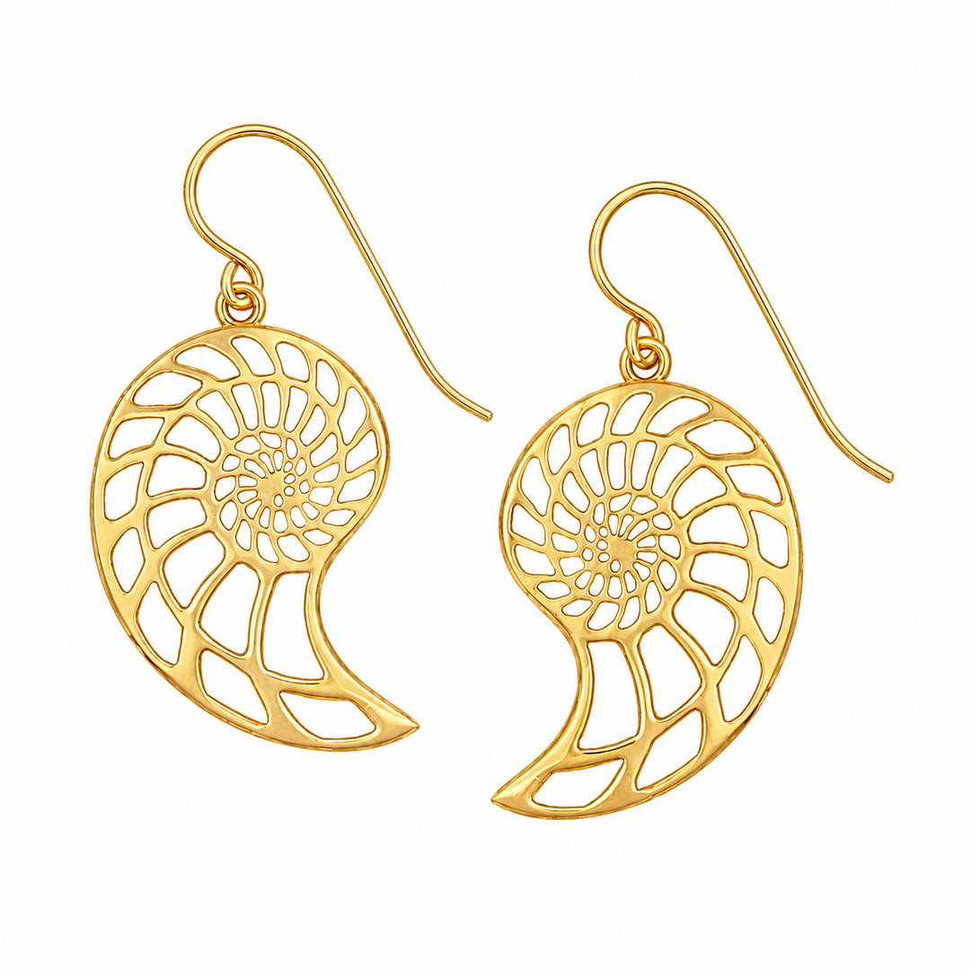 Gold Nautilus Earrings