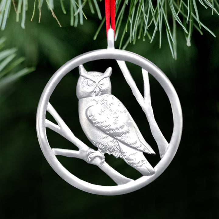 Owl Pewter Ornament