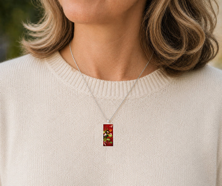 Pro Arte Red Tapestry Small Silver Pendant