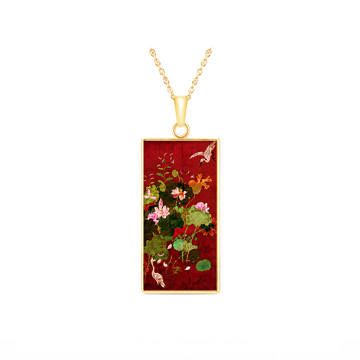 Pro Arte Red Tapestry Small Gold Pendant