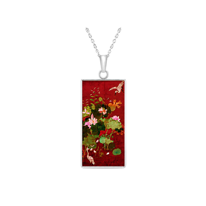 Pro Arte Red Tapestry Small Silver Pendant