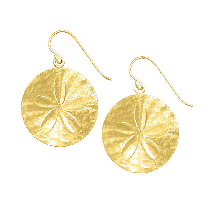 Gold Sand Dollar Earrings