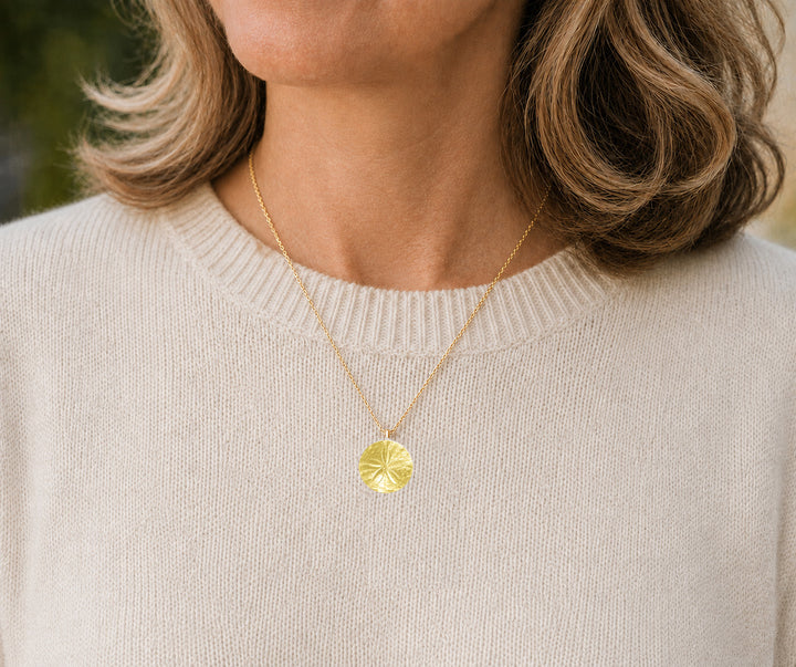 Gold Sand Dollar Small Pendant