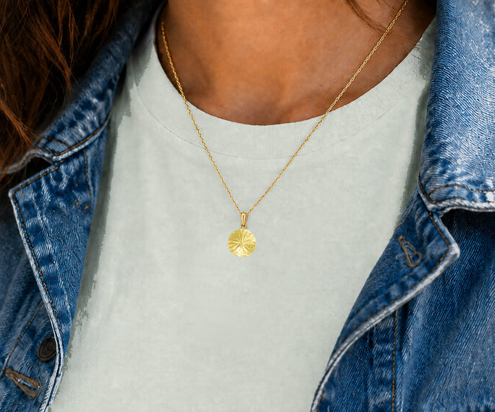 Gold Sand Dollar Petite Pendant