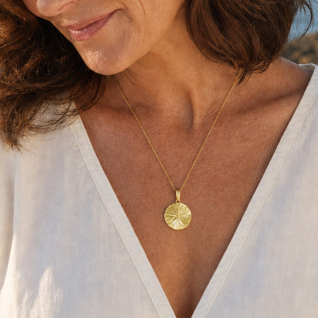 Gold Sand Dollar Small Pendant