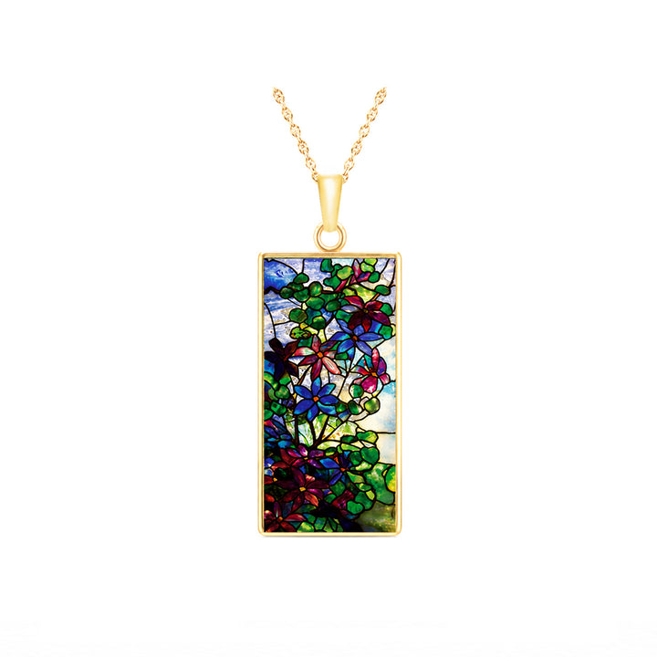 Pro Arte Tiffany Window Small Gold Pendant